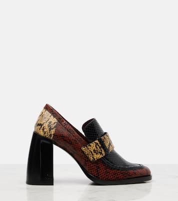 Tylor 95 snake-effect leather loafer pumps | Jimmy Choo