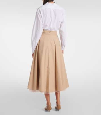 Jupe midi Light Touch en coton et tulle  | Dorothee Schumacher