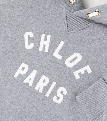 Logo cotton fleece hoodie | Chloé Kids