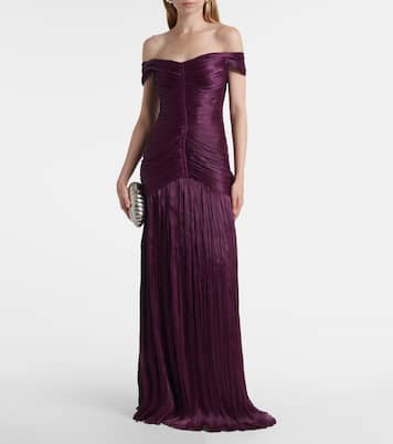 Off-Shoulder-Robe aus Crêpe | Marmar Halim