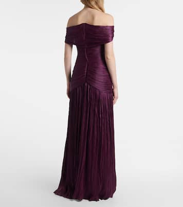Off-Shoulder-Robe aus Crêpe | Marmar Halim