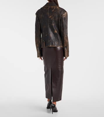 Giacca biker Catalina in pelle distressed | Khaite