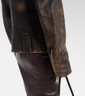 Giacca biker Catalina in pelle distressed | Khaite