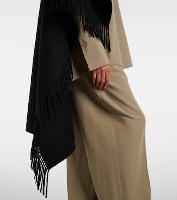 Fringed wool-blend poncho | Toteme