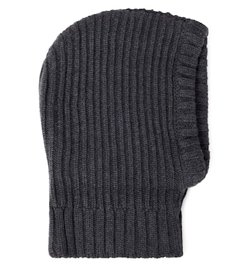 Woolao ribbed-knit wool hood | Wheat