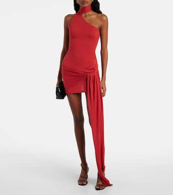Draped silk-blend jersey minidress | Aya Muse