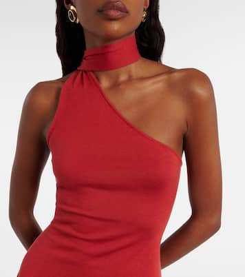 Draped silk-blend jersey minidress | Aya Muse