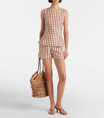 Short Lila à carreaux vichy en lin | Faithfull