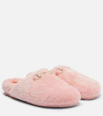 Horsebit shearling mules | Gucci