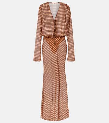 Nema printed sheer maxi dress | Bananhot