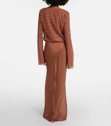 Nema printed sheer maxi dress | Bananhot