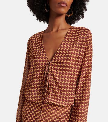 Nema printed sheer maxi dress | Bananhot