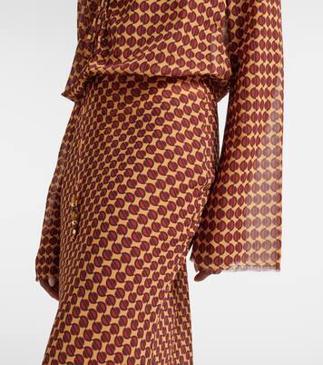 Nema printed sheer maxi dress | Bananhot