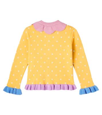 Polka-dot cotton jacquard cardigan | Stella McCartney Kids