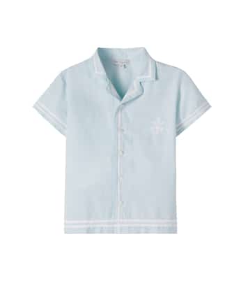 Malo cotton and linen bowling shirt | Bebe Organic