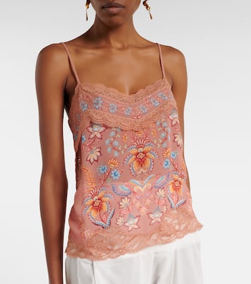 Bedrucktes Top mit Spitze | Farm Rio