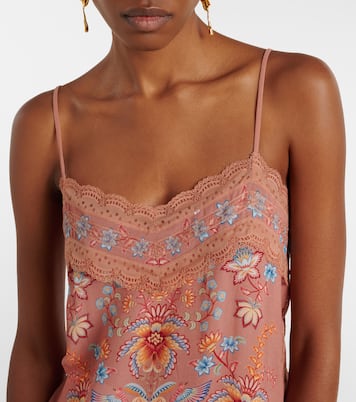 Bedrucktes Top mit Spitze | Farm Rio