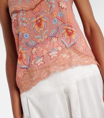 Bedrucktes Top mit Spitze | Farm Rio