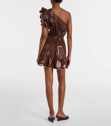 فستان قصير من القطن بكتف واحد Corinne | Poupette St Barth