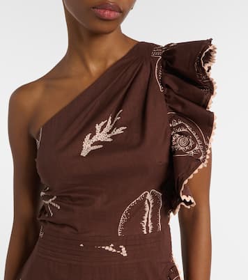 فستان قصير من القطن بكتف واحد Corinne | Poupette St Barth