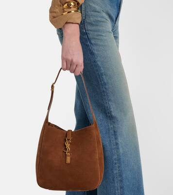 Schultertasche Le 5 à 7 Small aus Veloursleder | Saint Laurent
