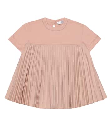 Camiseta de algodón plisada | Brunello Cucinelli Kids