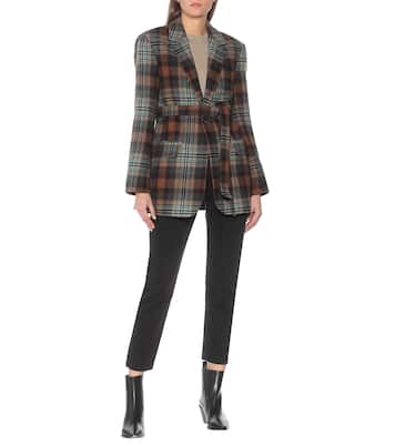 Checked wool-flannel belted blazer | CO