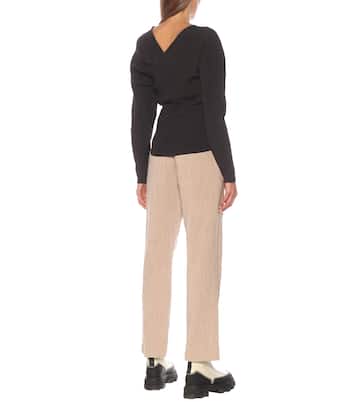 Mélange knit wrap top | Ganni