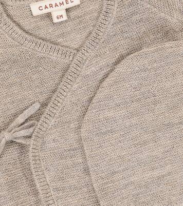 Bébé – Set Angelfish cardigan et bonnet en alpaga et lin | Caramel