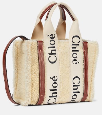 Woody S号羊毛皮与皮革托特包 | Chloé