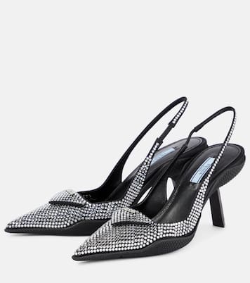 Verzierte Slingback-Pumps aus Leder | Prada
