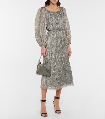 Lamé midi dress | Tory Burch