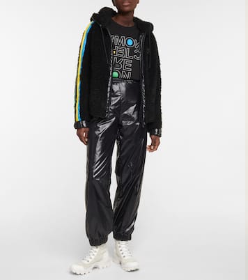 Logo striped faux fur jacket | Moncler Grenoble