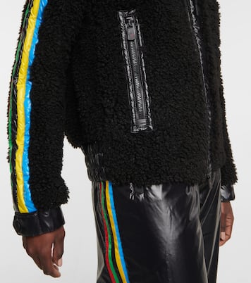 Logo striped faux fur jacket | Moncler Grenoble