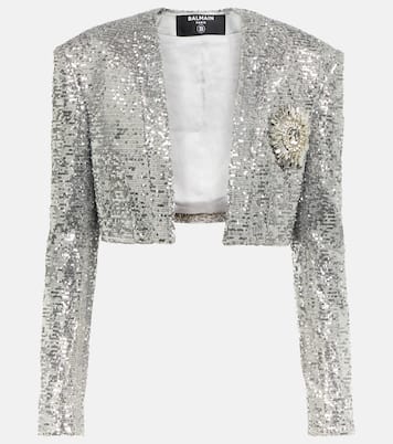 Cropped sequined blazer | Balmain