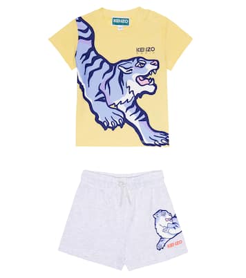 Baby - T-shirt e shorts in cotone con stampa | Kenzo Kids