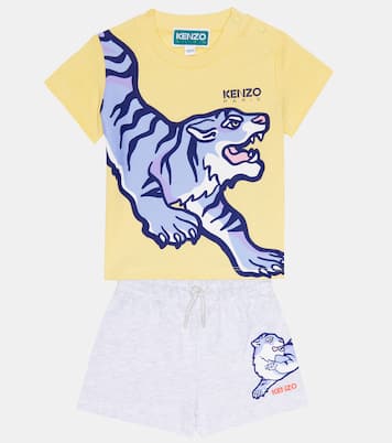 Baby - T-shirt e shorts in cotone con stampa | Kenzo Kids