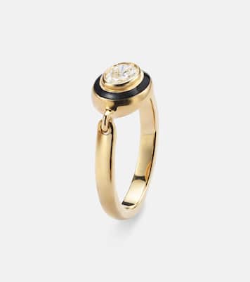 Ring Lenox Reign aus 18kt Gelbgold mit Emaille und Diamanten | Melissa Kaye