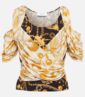 Draped printed cutout top | Marine Serre