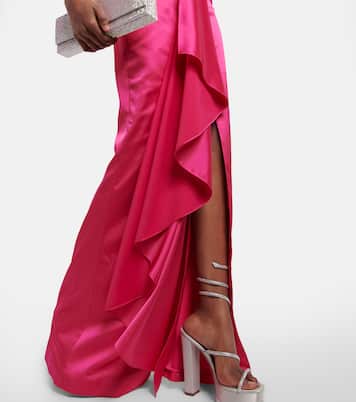 Draped corset satin gown | Rasario