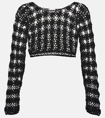 Open-knit cotton cropped top | Anna Kosturova