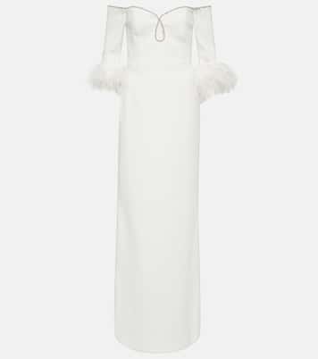 Abito lungo da sposa Plume in crêpe | Rebecca Vallance