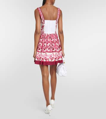 Vestido corto Majolica en mezcla de seda | Dolce&Gabbana