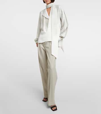 Blusa in raso con foulard | Victoria Beckham