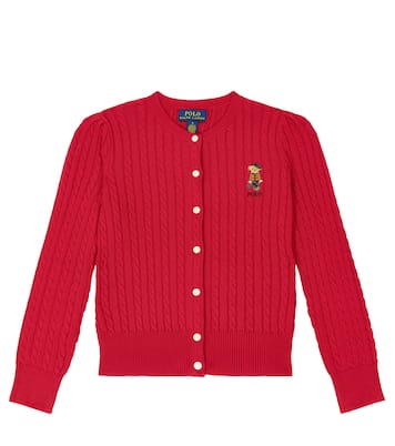 Cárdigan Polo Bear de punto trenzado de algodón | Polo Ralph Lauren Kids