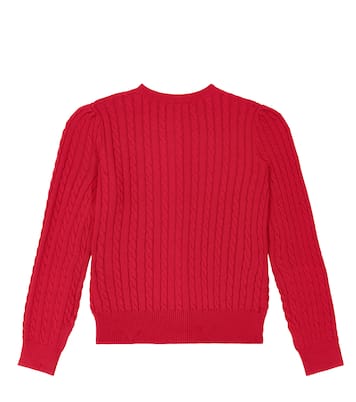 Cárdigan Polo Bear de punto trenzado de algodón | Polo Ralph Lauren Kids