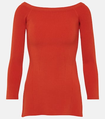 Derick ribbed-knit off-shoulder sweater | Veronica Beard