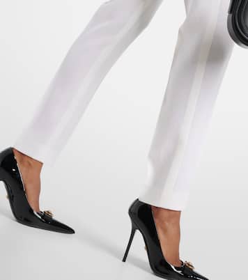 Pantaloni slim in lana a vita alta | Versace