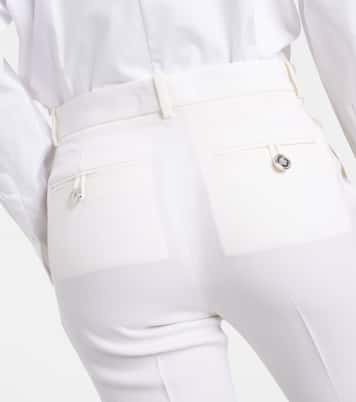 Pantaloni slim in lana a vita alta | Versace