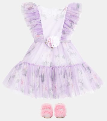 Abito in tulle con stampa floreale | Monnalisa